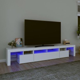 Mueble de TV con luces LED blanco 230x36,5x40 cm en Muebles TV | Comprar online en Foru.es