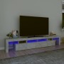 Mueble de TV con luces LED gris hormigón 230x36,5x40 cm en Muebles TV | Comprar online en Foru.es