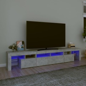 Mueble de TV con luces LED gris hormigón 230x36,5x40 cm en Muebles TV | Comprar online en Foru.es