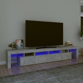 Mueble de TV con luces LED gris hormigón 230x36,5x40 cm en Muebles TV | Comprar online en Foru.es