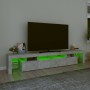 Mueble de TV con luces LED gris hormigón 230x36,5x40 cm en Muebles TV | Comprar online en Foru.es