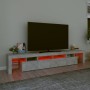 Mueble de TV con luces LED gris hormigón 230x36,5x40 cm en Muebles TV | Comprar online en Foru.es