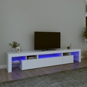 Mueble de TV con luces LED blanco 215x36,5x40 cm en Muebles TV | Comprar online en Foru.es