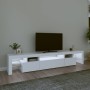 Mueble de TV con luces LED blanco 215x36,5x40 cm en Muebles TV | Comprar online en Foru.es