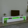 Mueble de TV con luces LED blanco 215x36,5x40 cm en Muebles TV | Comprar online en Foru.es