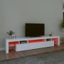 Mueble de TV con luces LED blanco 215x36,5x40 cm en Muebles TV | Comprar online en Foru.es