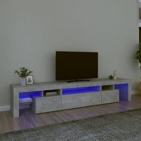 Mueble de TV con luces LED gris hormigón 215x36,5x40 cm en Muebles TV | Comprar online en Foru.es