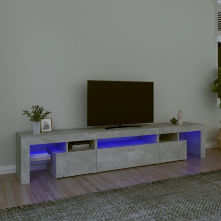 Mueble de TV con luces LED gris hormigón 215x36,5x40 cm en Muebles TV | Comprar online en Foru.es