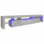 Mueble de TV con luces LED gris hormigón 215x36,5x40 cm en Muebles TV | Comprar online en Foru.es
