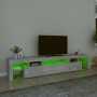 Mueble de TV con luces LED gris hormigón 215x36,5x40 cm en Muebles TV | Comprar online en Foru.es