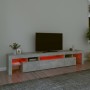 Mueble de TV con luces LED gris hormigón 215x36,5x40 cm en Muebles TV | Comprar online en Foru.es