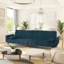 Sofá cama de 2 plazas con dos cojines terciopelo azul de vidaXL, Sofás - Ref: Foro24-337581, Precio: 307,50 €, Descuento: %