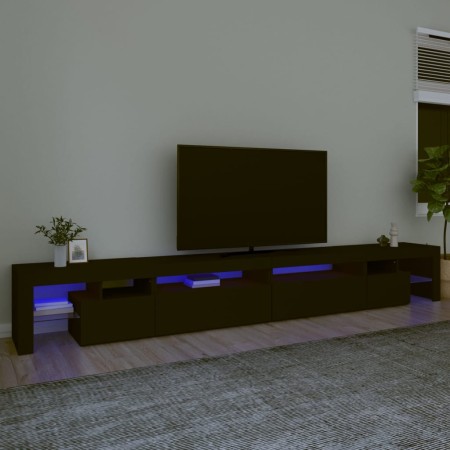Mueble de TV con luces LED negro 290x36,5x40 cm en Muebles TV | Comprar online en Foru.es