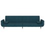 Sofá cama de 2 plazas con dos cojines terciopelo azul de vidaXL, Sofás - Ref: Foro24-337581, Precio: 311,89 €, Descuento: %