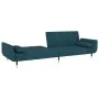 Sofá cama de 2 plazas con dos cojines terciopelo azul de vidaXL, Sofás - Ref: Foro24-337581, Precio: 307,50 €, Descuento: %
