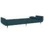 Sofá cama de 2 plazas con dos cojines terciopelo azul de vidaXL, Sofás - Ref: Foro24-337581, Precio: 307,50 €, Descuento: %