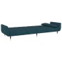 Sofá cama de 2 plazas con dos cojines terciopelo azul de vidaXL, Sofás - Ref: Foro24-337581, Precio: 311,89 €, Descuento: %