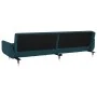 Sofá cama de 2 plazas con dos cojines terciopelo azul de vidaXL, Sofás - Ref: Foro24-337581, Precio: 307,50 €, Descuento: %