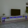 Mueble de TV con luces LED gris hormigón 290x36,5x40 cm en Muebles TV | Comprar online en Foru.es