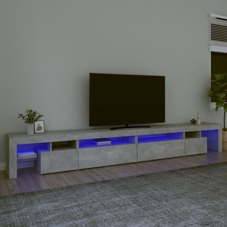 Mueble de TV con luces LED gris hormigón 290x36,5x40 cm en Muebles TV | Comprar online en Foru.es