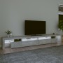 Mueble de TV con luces LED gris hormigón 290x36,5x40 cm en Muebles TV | Comprar online en Foru.es
