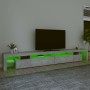 Mueble de TV con luces LED gris hormigón 290x36,5x40 cm en Muebles TV | Comprar online en Foru.es