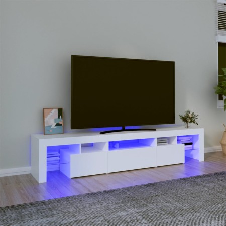Mueble de TV con luces LED blanco 200x36,5x40 cm en Muebles TV | Comprar online en Foru.es