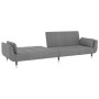 Sofá cama de 2 plazas con dos almohadas terciopelo gris claro de vidaXL, Sofás - Ref: Foro24-337582, Precio: 316,75 €, Descue...