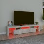 Mueble de TV con luces LED gris hormigón 200x36,5x40 cm en Muebles TV | Comprar online en Foru.es