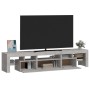 Mueble de TV con luces LED gris hormigón 200x36,5x40 cm en Muebles TV | Comprar online en Foru.es