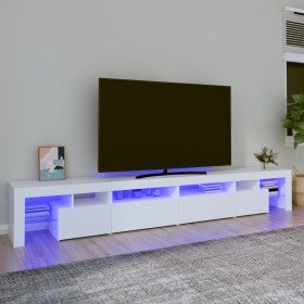 Mueble de TV con luces LED blanco 260x36,5x40 cm en Muebles TV | Comprar online en Foru.es