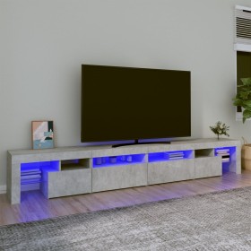 Mueble de TV con luces LED gris hormigón 260x36,5x40 cm en Muebles TV | Comprar online en Foru.es