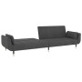 Sofá cama de 2 plazas con dos almohadas terciopelo gris oscuro de vidaXL, Sofás - Ref: Foro24-337583, Precio: 352,70 €, Descu...