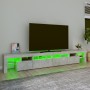 Mueble de TV con luces LED gris hormigón 260x36,5x40 cm en Muebles TV | Comprar online en Foru.es