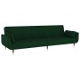 Sofá cama de 2 plazas con dos cojines terciopelo verde oscuro de vidaXL, Sofás - Ref: Foro24-337584, Precio: 357,43 €, Descue...