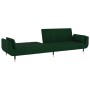 Sofá cama de 2 plazas con dos cojines terciopelo verde oscuro de vidaXL, Sofás - Ref: Foro24-337584, Precio: 357,43 €, Descue...
