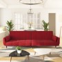 Sofá cama de 2 plazas con dos almohadas terciopelo color vino de vidaXL, Sofás - Ref: Foro24-337587, Precio: 332,01 €, Descue...