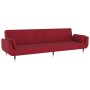 Sofá cama de 2 plazas con dos almohadas terciopelo color vino de vidaXL, Sofás - Ref: Foro24-337587, Precio: 332,01 €, Descue...