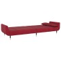 Sofá cama de 2 plazas con dos almohadas terciopelo color vino de vidaXL, Sofás - Ref: Foro24-337587, Precio: 332,01 €, Descue...
