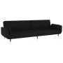 Sofá cama de 2 plazas con dos almohadas terciopelo negro de vidaXL, Sofás - Ref: Foro24-337588, Precio: 357,17 €, Descuento: %