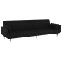 Sofá cama de 2 plazas con dos almohadas terciopelo negro de vidaXL, Sofás - Ref: Foro24-337588, Precio: 364,13 €, Descuento: %