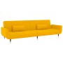 Sofá cama de 2 plazas con dos cojines terciopelo amarillo de vidaXL, Sofás - Ref: Foro24-337589, Precio: 333,92 €, Descuento: %