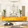 Sofá cama de 2 plazas con dos cojines terciopelo amarillo by vidaXL, Sofas - Ref: Foro24-337589, Price: 326,46 €, Discount: %