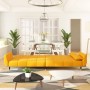 Sofá cama de 2 plazas con dos cojines terciopelo amarillo de vidaXL, Sofás - Ref: Foro24-337589, Precio: 333,92 €, Descuento: %