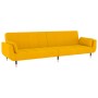 Sofá cama de 2 plazas con dos cojines terciopelo amarillo de vidaXL, Sofás - Ref: Foro24-337589, Precio: 333,92 €, Descuento: %