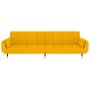Sofá cama de 2 plazas con dos cojines terciopelo amarillo de vidaXL, Sofás - Ref: Foro24-337589, Precio: 333,92 €, Descuento: %