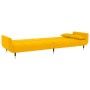 Sofá cama de 2 plazas con dos cojines terciopelo amarillo de vidaXL, Sofás - Ref: Foro24-337589, Precio: 333,92 €, Descuento: %