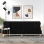 Sofá cama con reposabrazos tela negro de vidaXL, Sofás - Ref: Foro24-351845, Precio: 251,08 €, Descuento: %
