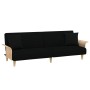 Sofá cama con reposabrazos tela negro de vidaXL, Sofás - Ref: Foro24-351845, Precio: 251,08 €, Descuento: %