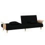 Sofá cama con reposabrazos tela negro de vidaXL, Sofás - Ref: Foro24-351845, Precio: 251,08 €, Descuento: %